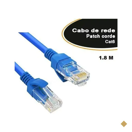 Cabo de Rede RJ-45 CAT6 1,8 metros Azul - Empire