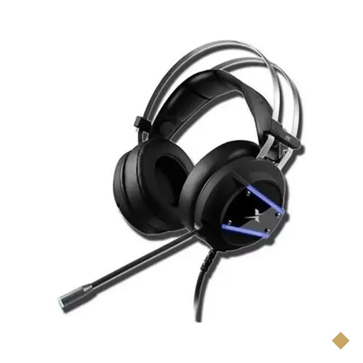 Fone Headset Gamer P2/USB com LED Azul