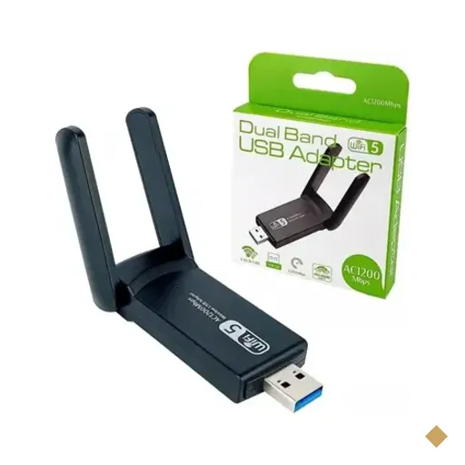 Adaptador Conversor Wi-fi 1300mbps Dual Band 5ghz / 2.4 Ghz Internet Fibra