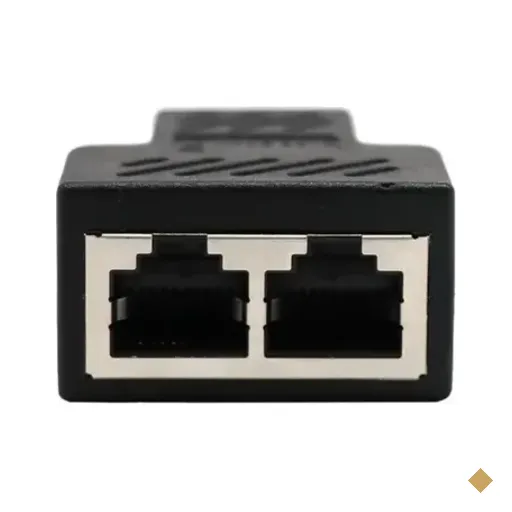 Duplicador Conector Extensor Rj45 1x2 Splitter Plug T Preto