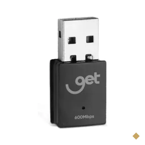 Adaptador Usb Sem Fio Wi-fi 2.4ghz E 5ghz 600mbps, 67444, Get