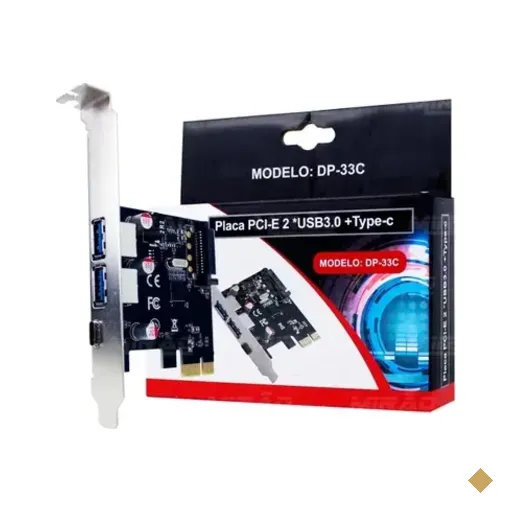 Placa Pci-e Dex 2 Porta Usb3.0 +1prt Type-c Usb-c 3.1 Dp33c
