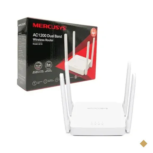 Roteador Wireless Mercusys, 4 Antenas, 3 Portas, Branco - Ac1200 Ac10