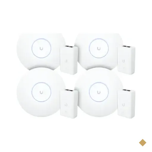 4 Roteadores Wi-fi 6 Access Point 3.0 Gbps + 4 Injetores Poe+ | 4 U6+ Ubiquiti…