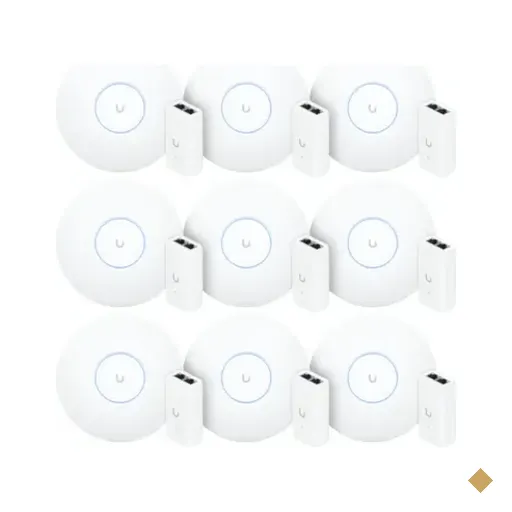 9 Roteadores Wi-fi 6 Access Point 3.0 Gbps + 9 Injetores Poe | 9 U6+ Ubiquiti…