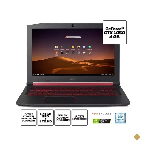 Notebook ACER Aspire Nitro 5 An515-52-5771  (Intel Core i5-8300H 2.3GHz@4.0GHz…