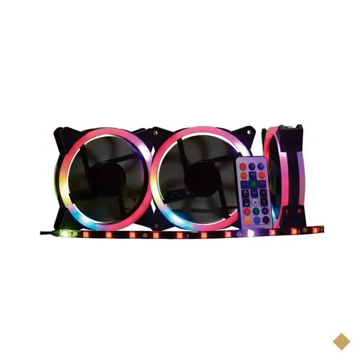 Kit Fan Cooler K-MEX 120mm LED aRGB Rainbow Ring AF-J1225 c/ 3 fans + Fita Led…