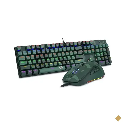 Kit Teclado e Mouse Redragon Hunter RGB S108 USB