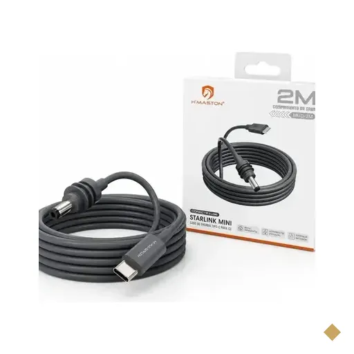 Cabo Para Starlink Mini Usb-c Com 2-metros Powerbank