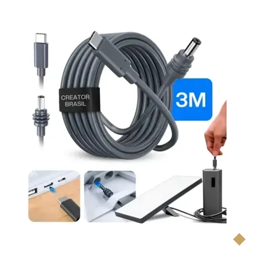 Cabo Para Starlink Mini Usb-c Tipo C Veicular Pd 3 Metros 100w À Prova Dágua
