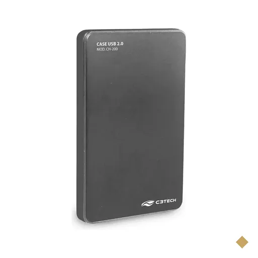 Case para HD/SSD 2,5″ SATA para USB 2.0 CH Preto - C3Tech