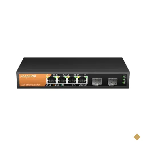 Switch Keep Link 4 Portas 2.5g Rj45 Uplink 2x 10g Sfp