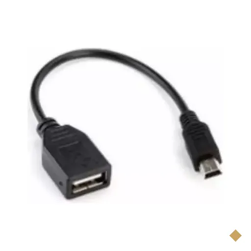Cabo Adaptador Conversor USB Tipo-A F x Mini USB 5 Pinos