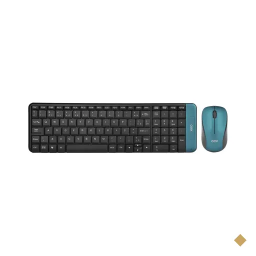 Kit Teclado e Mouse OEX TM-404 Combo BLEND Wireless Preto/Verde