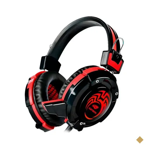 Headset C3Tech Flycatcher PH-G10BK RGB USB/P2 - Preto/Vermelho