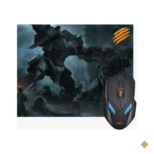 Kit Gamer OEX Combo War - Mouse LED + Mousepad Pequeno - MC-100