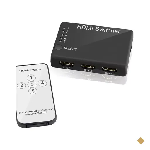 Chave Seletora (Chaveador HDMI Switch 5x1) 5 Entradas HDMI Para 1 Saída HDMI -…