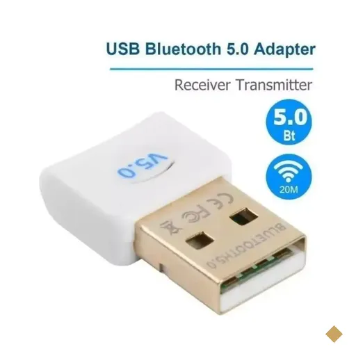 Mini Adaptador Bluetooth 5.0  BRANCO USB 2.0 - DONGLE
