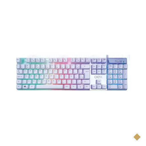 Teclado OEX Prismatic TC-205 RGB USB Branco