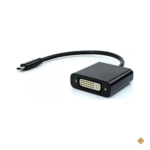Cabo Adaptador Conversor USB Tipo-C (M) x DVI (F) Preto - Pluscable