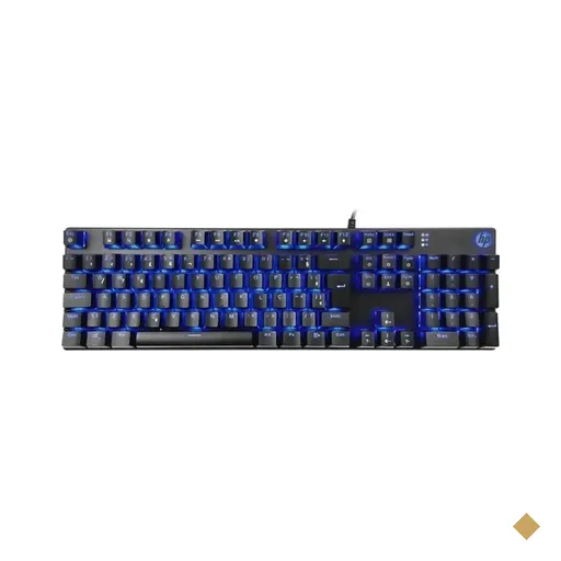 Teclado Mecânico HP GK400F Led Azul com Switch Blue ABNT2