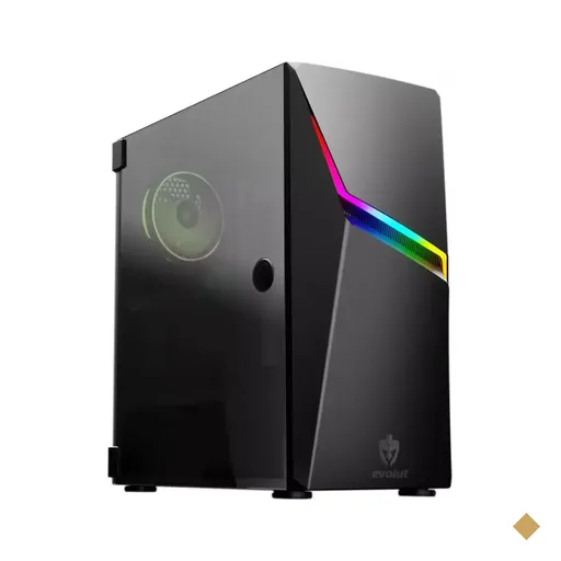 Gabinete Evolut Ashe RGB, Lateral em Vidro Temperado, 1 Fan 120mm RGB, Mid…