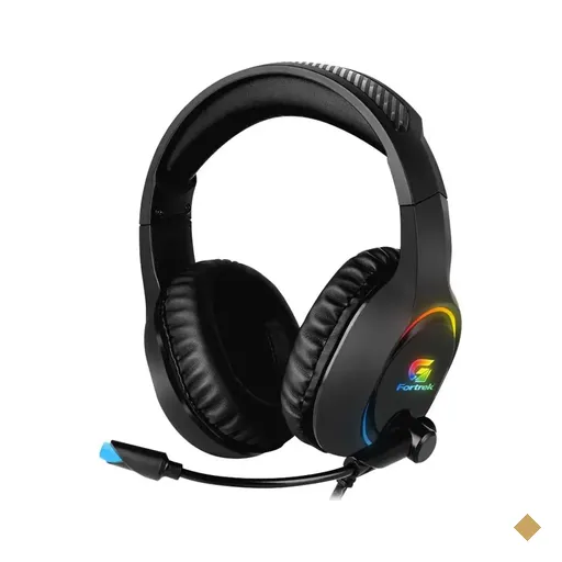 Headset Fortrek Holt RGB Rainbow Gamer USB/P2 Preto
