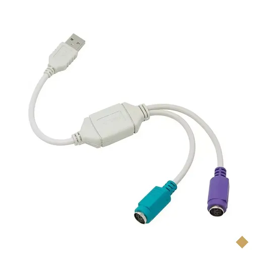 Cabo Adaptador Conversor USB (M) x 2 PS/2 (F) 20cm - MD9