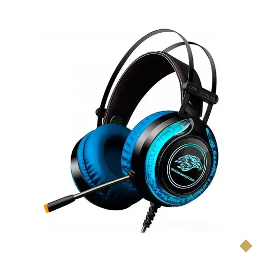 Headset K-Mex Gamer LED RGB AR-S9 P2 - Preto/Azul