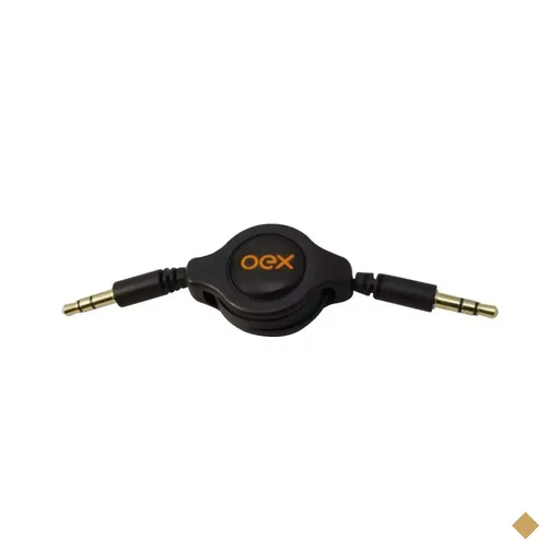 OEX Cabo Retrátil P2 (M) x P2 (M) 0,80m Preto