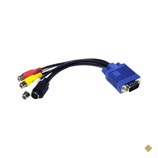 Cabo Conversor VGA (M) x TV - S-Video (F) 12cm Preto - FLEX