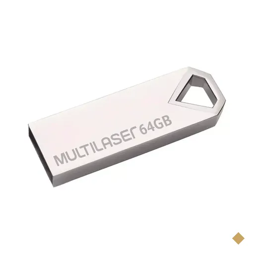 Pendrive Multilaser Diamond Metálico 64GB USB 2.0