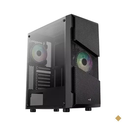 Gabinete Aerocool Menace Saturn RGB, Vidro Temperado, Mid Tower Preto
