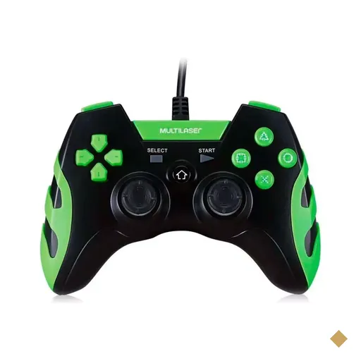 Controle Multilaser Gamer PS3/PC Com Fio Preto/Verde
