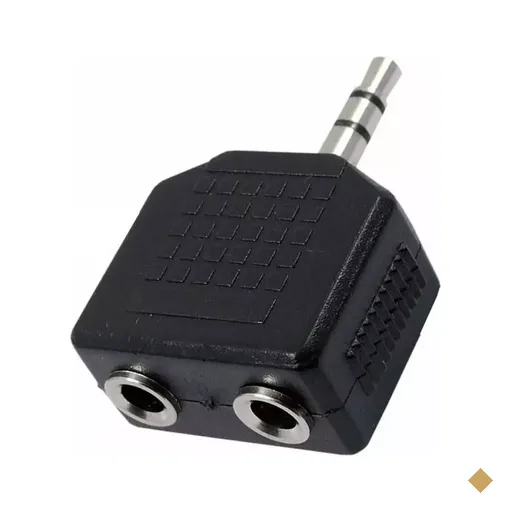 Adaptador Conversor 2 P2 (F) x P2 (M) Estéreo - MD9 