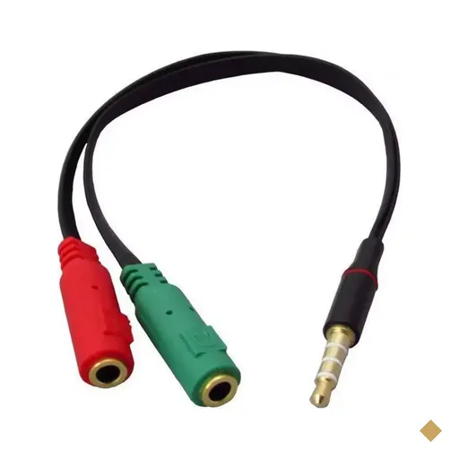 Cabo Adaptador Conversor 2 P2 (F) x P3 (M) 20cm - MD9