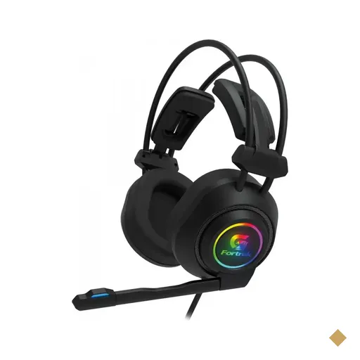 Headset Fortrek Vickers RGB Rainbow Gamer USB/P2 Preto