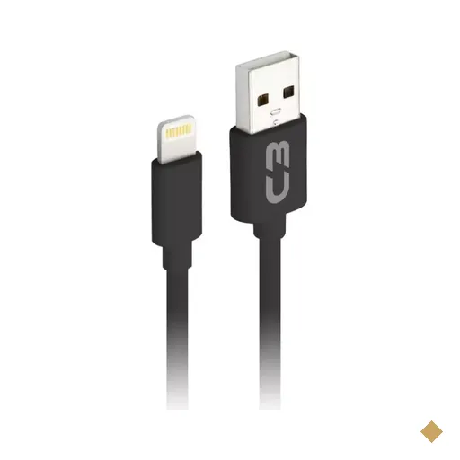 Cabo USB x Lightning para iPhone, 1 metro, Preto - C3 Plus
