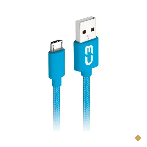 Cabo Conversor USB Tipo-A (M) x Micro USB (M) 1,0m Azul - C3 Plus