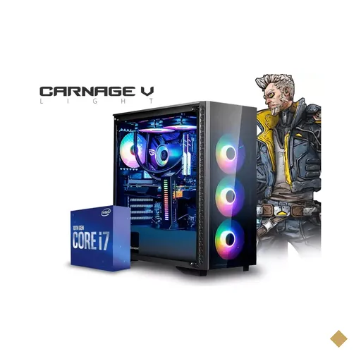 PC Gamer Carnage V Light Intel Edition (Intel Core i7-10700F, 16GB (2x8gb)…