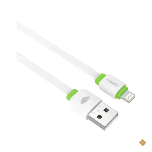 Cabo USB x Lightning para iPhone, 1 metro, Branco/Verde - C3Tech
