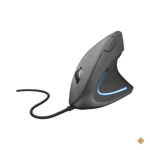 Mouse Trust Verto Ergonomic Óptico 1600dpi Led Azul USB