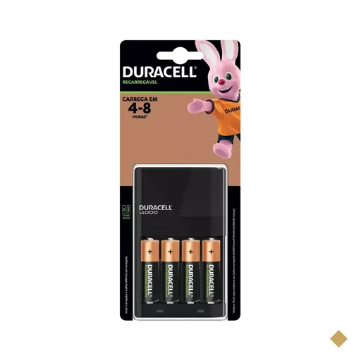 Carregador de Pilhas AA/AAA + 4 Pilhas Recarregáveis AA Bivolt - Duracell