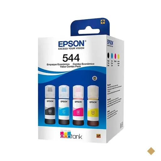 Kit com 4 Garrafa de Tintas de Tinta Epson, Preto, Ciano, Magenta, Amarelo…