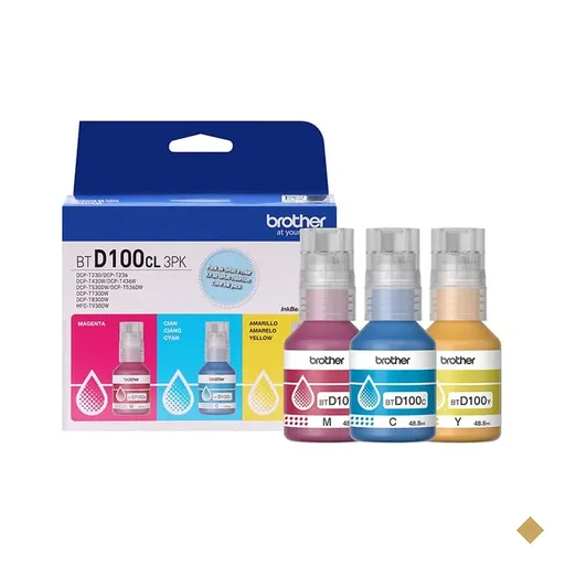 Garrafa de tinta Brother para recarga de equipamento Inkjet, Ciano, Magenta…