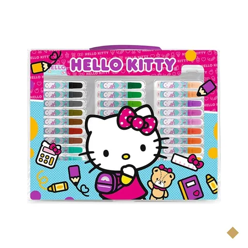 Maleta para colorir Hello Kitty com 150 itens, Spiral Kids - CX 150 UN