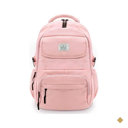 Mochila para notebook até 15 polegadas, Poliéster, Rosa Pastel, Baohua - PT 1…