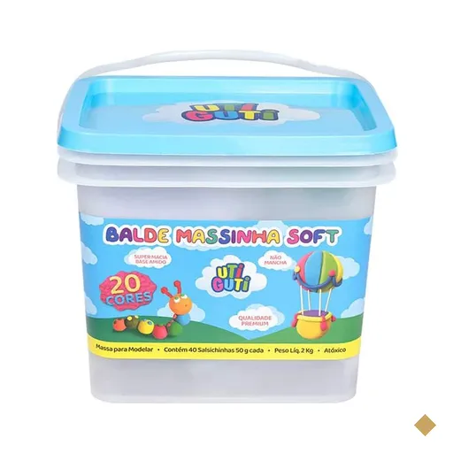 Massa de modelar 2kg, com 20 cores soft, 513001, Uti Guti - PO 1 UN