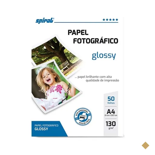 Papel fotográfico A4, 130g, glossy paper, G130-50, Spiral - PT 50 FL