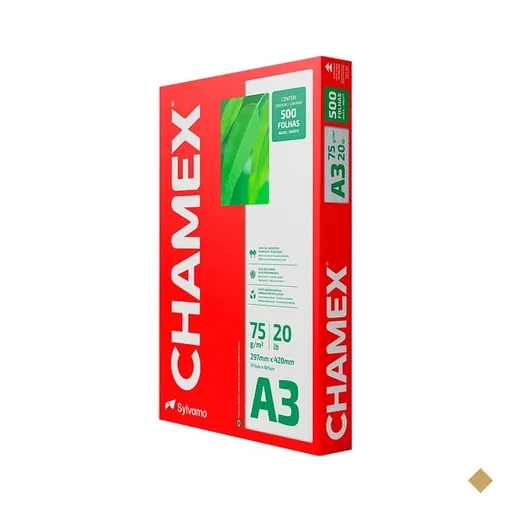 Papel Sulfite A3, 75g, 297mmx420mm, Chamex - PT 500 FL